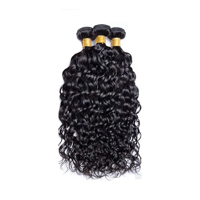 26 28 30 Inch Wat and Wavy Bundles Human Hair Unprocessed Brazilian Virgin Hair Wat and Wavy Weave Bundle Real Natural Black Human Hair Extensions 150g