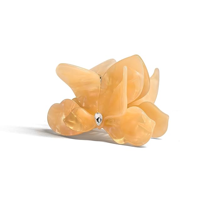Flower Hair Claw Clips,Acetate Flower Hair Clips Cute Large Hawaiian Claw Clips for Women,3.82 Inch, Durable Design for Thick or Thin Hair (Yellow)