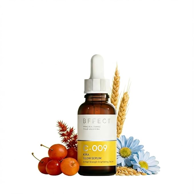 Kira Glow 9% Vitamin C + E + Ferulic Acid Serum, Professional Brightening & Anti-Aging Serum for Face, Dark Spots Correcting & Boosts Radiance, 1 Fl Oz