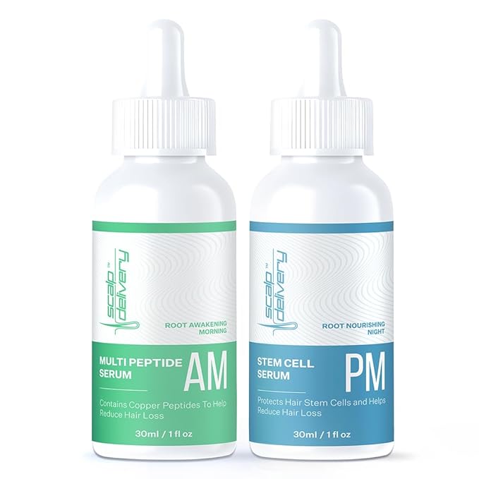 AM/PM Hair Growth Serums for Women & Men – Redensyl Capixyl Procapil GHK-CU Multi-Peptide & Stem Cell Formula| DHT Blocker Topicals | Regrowth Treatment | Hair Loss Support Bundle | Follicle Spray