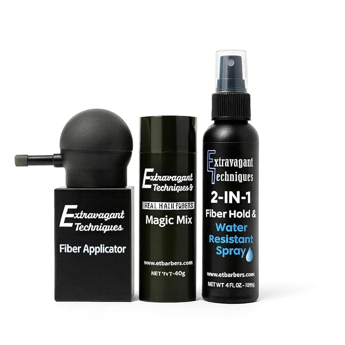Hair Fiber Combo Set for Thinning Hair, 40g Fiber, 2-in-1 Spray with Applicator