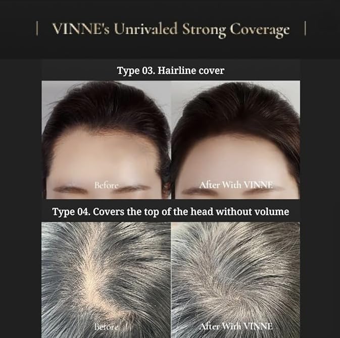 Vinne 3-Color Hair Cushion Stick: Waterproof Gray Cover, Hair Concealer, Long-Lasting Root Filler & Nutrient-Rich Care (Natural Black, Dark Brown, Deep Brown) (Deep Brown, 1)