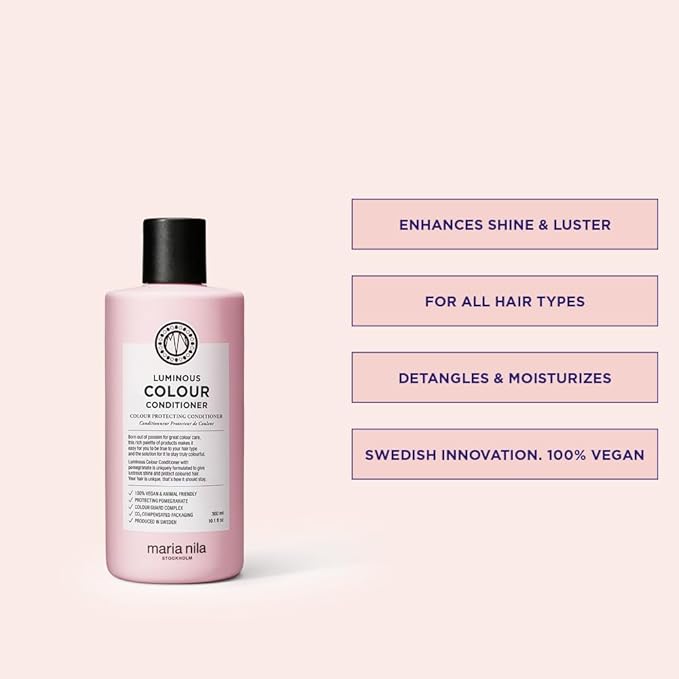 Maria Nila Luminous Colour, Conditioner 10.1 Fl Oz, Reduces Colour Loss from Washing, Pomegranate Counteracts Dehydration, 100% Vegan & Sulfate/Paraben free