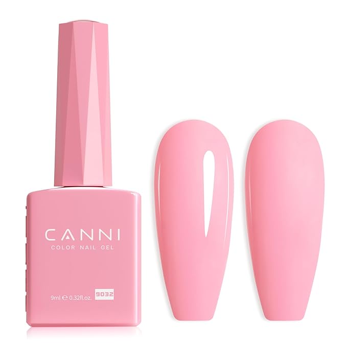 CANNI Baby Pink Gel Nail Polish, 1Pcs Light Pink Gel Polish Soft Pale Nude Pink Color Pastel High Gloss Soak Off U V Nail Manicure Salon DIY