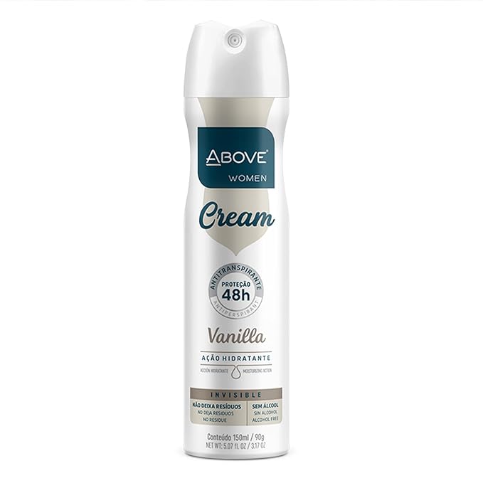ABOVE 48 Hours Cream Antiperspirant Deodorant, Vanilla, 3.17 oz - Dry Spray Deodorant for Women - Antiperspirant Spray - No Stain - Cruelty-Free