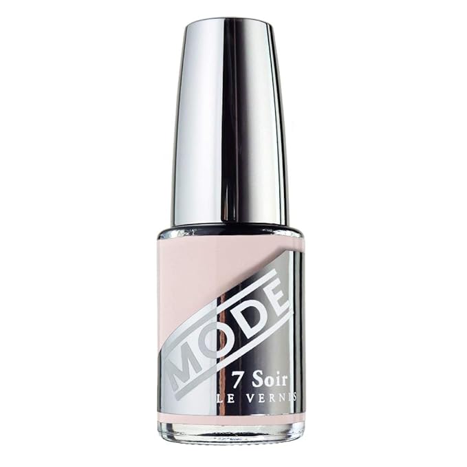 MODE Ballet Slipper Pink Blushed Nude Nail Polish, Long Lasting Pigment Rich Nail Lacquer Color, Chip Resistant Protection, Pro Wide Brush, Vegan, Cruelty Free, NY Made, 7 Soir Le Vernis, Aristo
