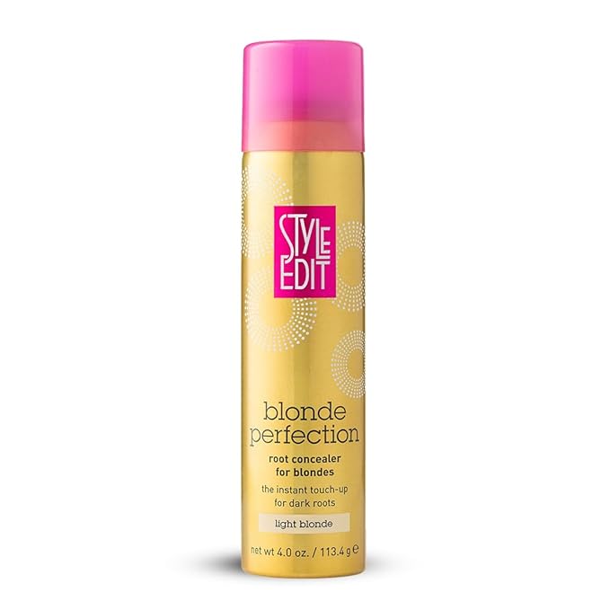 STYLE EDIT LIGHT BLONDE Root Concealer Touch Up Spray | Instantly Covers Grey Roots | Professional Salon Quality Cover Up Hair Products for Women |4 Ounce (Pack of 1)