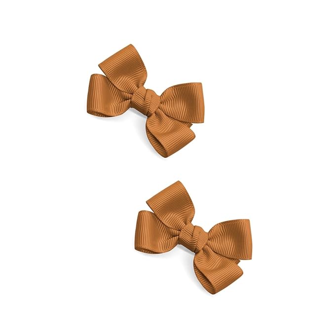 Girls' Handmade Butterfly Hair Clips, Set of 2, Snag-free, No-Slip (Chipmunk)