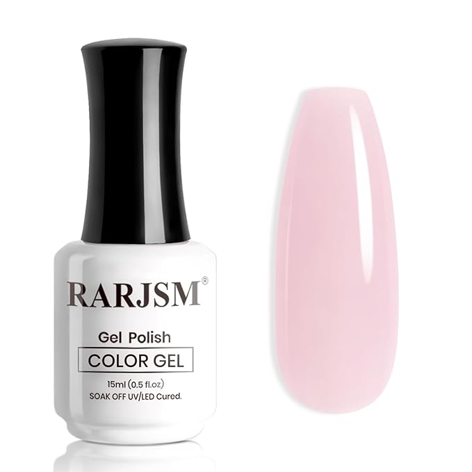 RARJSM Nude Gray Milky Pink Gel Nail Polish Neutral Skin Tone Sheer Jelly Gelpolish 1PC 15ml Single Bottle Creamy Transparent Natural Nudegel Polish Soak off Cured for Home Salon French Manicure