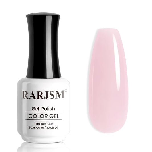 RARJSM Nude Gray Milky Pink Gel Nail Polish Neutral Skin Tone Sheer Jelly Gelpolish 1PC 15ml Single Bottle Creamy Transparent Natural Nudegel Polish Soak off Cured for Home Salon French Manicure