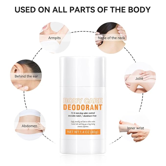 Aluminum Free Deodorant Stick for Women,Fruit Scents Women Solid Stick Natural Deodorants,All Day Odor Control Body Deodorant,Smooth Solid Armpit Antiperspirant Sticks (1.4 Oz, cantaloupe)