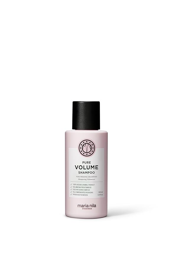 Maria Nila Pure Volume, Shampoo 3.4 Fl Oz, Vitamin B5 Gives Volume to Thin & Fine Hair, 100% Vegan & Sulfate/Paraben free
