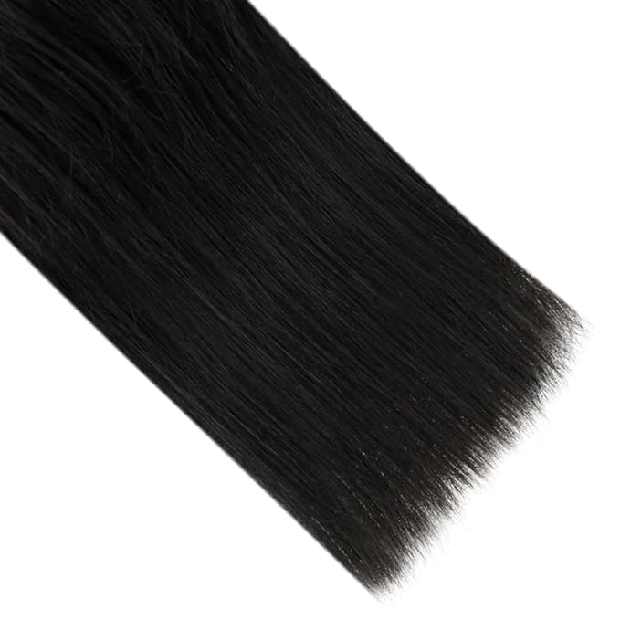 Full Shine Itip Human Hair Extensions Color 1B Natural Black I Tip Hair Extensions Human Hair 16 Inch Straight Remy Hair 40 Grams Prebonded Extensions