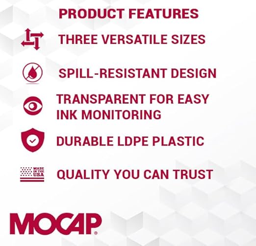 MOCAP Tattoo Ink Caps Kit (FC Series) – Flexible, Durable & Versatile Plastic Flanged Ink Caps for Tattoo Artists, Moisture & Dust Prevention, Secure & Easy to Use, LDPE Material - 300 Total Pcs