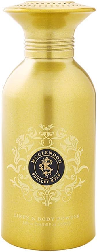 McClendon Talc Free Body and Linen Powder Gift Set with Large Puff and Crystal Dish, 326g