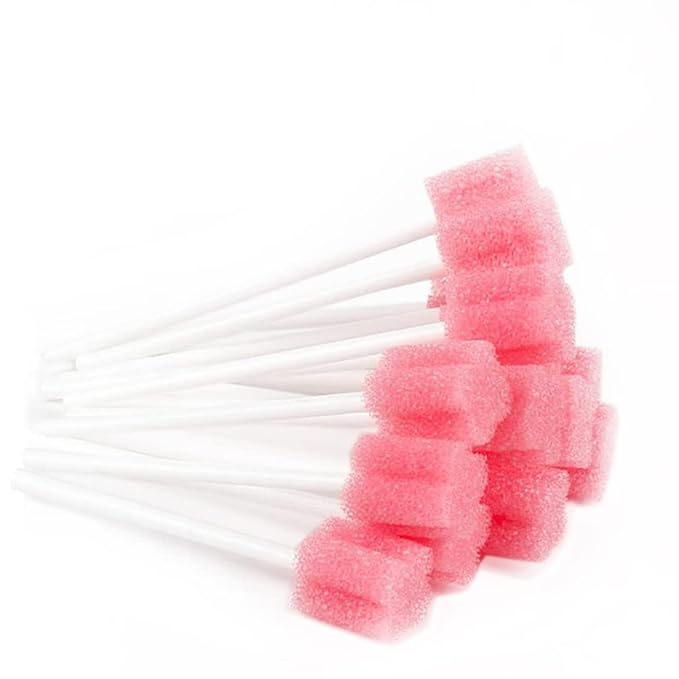 Wellgler's Mouth Swabs for Elderly，Disposable Oral Swab(50pcs,Pink)