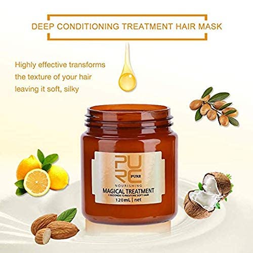 Omaky 120ml Magical Hair Treatment Mask 5 Seconds Repairs Damage Hair Advanced Molecular Hair deep Conditioner Roots Treatment Return Bouncy Restore Elasticity Hair Care Essence