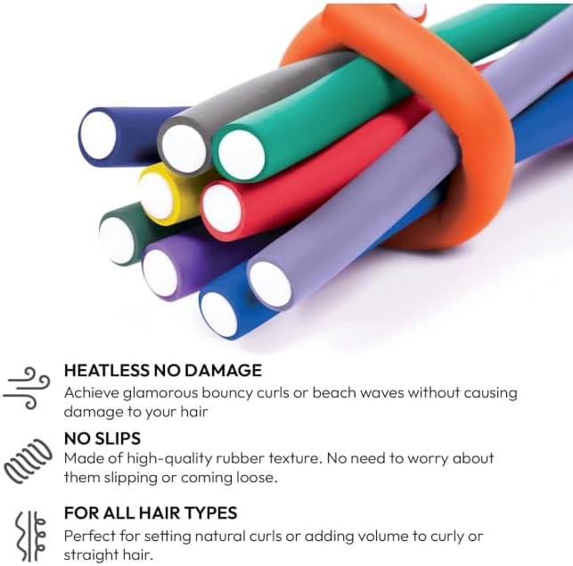 Red by Kiss 3000 Ceramic Tourmaline Professional Hood Dryer with 36PCS Flexi Rods Set – Adjustable Height Blow Dryer + No Heat Hair Curlers for Home & Salon Styling