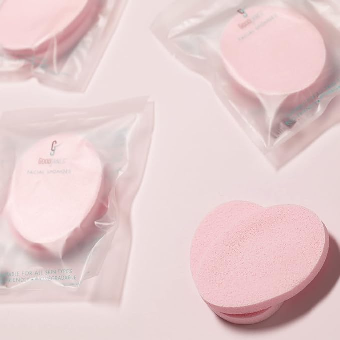 GoodJanes Facial Sponges for Sensitive Skin – Hypoallergenic Reusable Face Sponges for Gentle Cleansing & Light Exfoliation – Latex-Free, Non-Irritating Skincare Tools, 2-Pack