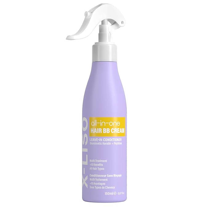 All-in-One Hair Conditioner BB Cream Leave-In Conditioner Spray – Hair Detangler with Keratin & Peptides – Anti Frizz & Heat Protectant for Hair – 11 Benefits in 1 for All Hair Types