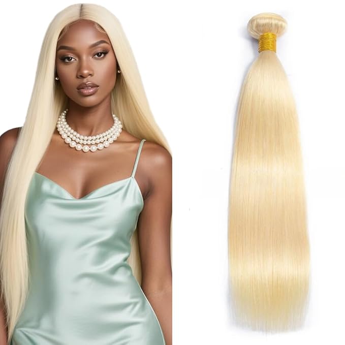 30 Inch 50g Platinum Blonde Bundles 613 Straight Human Hair Bundle Brazilian Unprocessed Virgin Hair 1 Bundle White Blonde Bundles