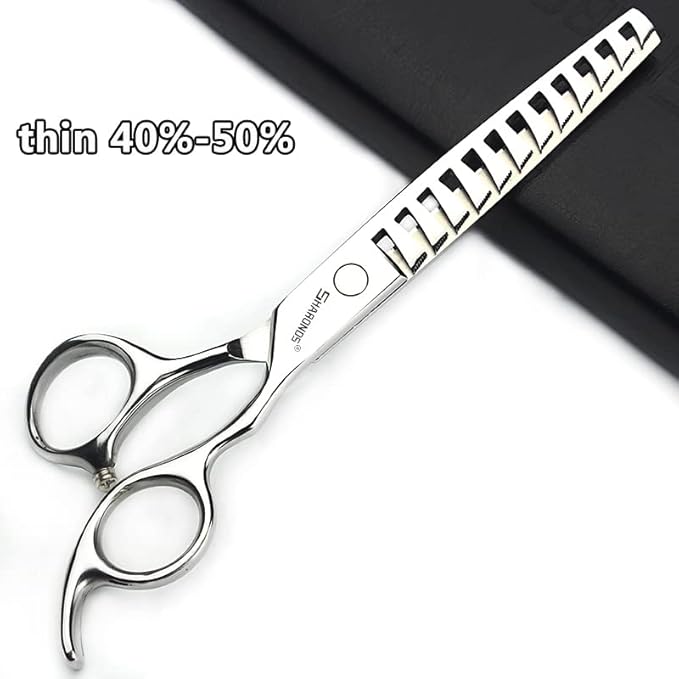 6/6.5/7 Inch Black Hairdressing Scissors Salon Hairdressing Tool 440c High Hardness Stainless Steel Haircut Hair Thinning Hairdressing Scissors (6.5 Inch 6 Pieces)
