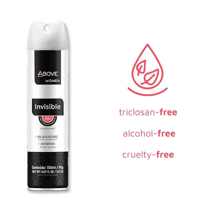 ABOVE Invisible - 48 Hours Antiperspirant Deodorant Set for Women - Fennel Fragrance - Dry Spray Protects Against Sweat and Body Odor - Delivers Instant Freshness - Stain and Alcohol Free - 4 pc