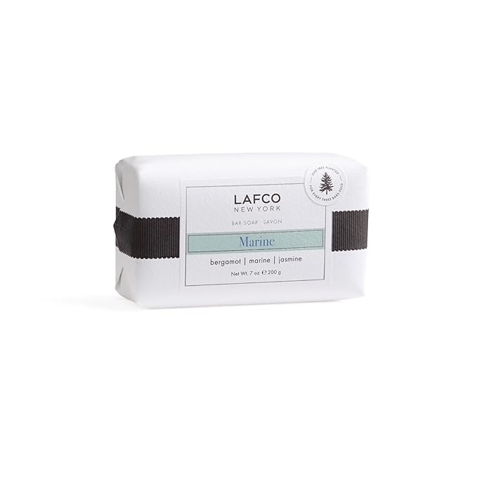 LAFCO New York Bar Soap, Marine - 7 oz - Ultra-Hydrating, Natural Formula - All Skin Types - Made in Europe