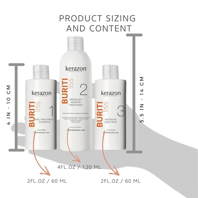 Clarifying Shampoo with Brazilian Keratin Treatment and Intensive Hair Mask KIT Tratamiento de Keratina Alisado 120ml 4fl.oz