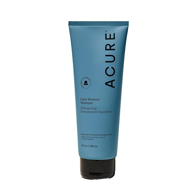 Acure Daily Workout Watermelon Shampoo - Lightweight Hydrating & Clarifying Shampoo for Women & Men w/ Oily, Damaged Hair & Dry Scalp, Color Safe, Vegan, Clean, Paraben & Sulfate Free - 8 fl oz