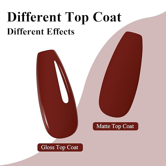 Imtiti Dark Auburn Gel Polish, 1Pcs Red Brown Soak Off UV LED Burgundy Gel Nail Polish for Fall and Winter (0.34 Fl Oz-1918)