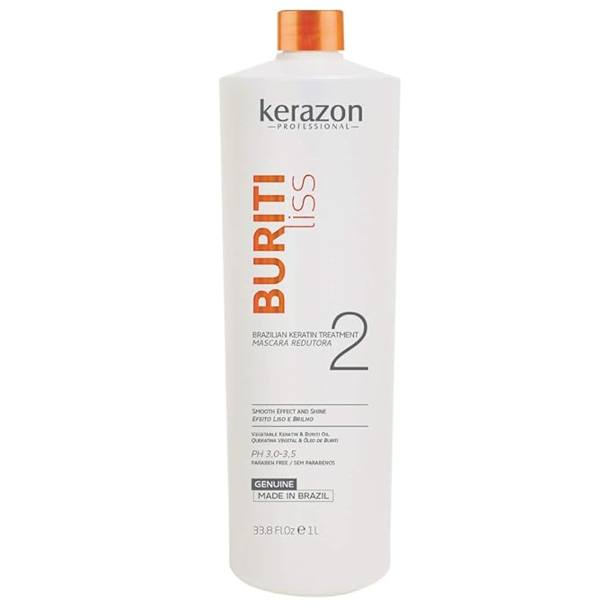 Brazilian Keratin Treatment 34fl.oz/1L Tratamiento de Keratina Brasilera Importada Buriti Liss by KERAZON