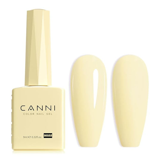 CANNI Pastel Yellow Gel Nail Polish, 1Pcs Pale Light Yellow Gel Polish Butter Neon Color High Gloss Soak Off U V Nail Manicure Salon DIY