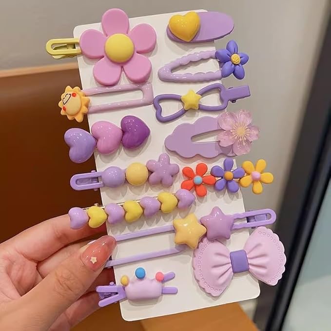 889 pcs Elastic Hair Ties for Girls Hair Accessories Ponytail Holders Colorful Rubber Bands Set with 14 pcs Cute Hair Clip
