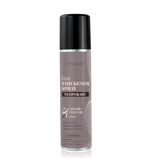 VOLLUCK Root Touch Up Hair Color Spray, Temporary Gray Hair Root Cover Up, Grey Coverage Spray For Women & Men, Ammonia-Free Quick Drying Water-Resistant Formula Light Brown