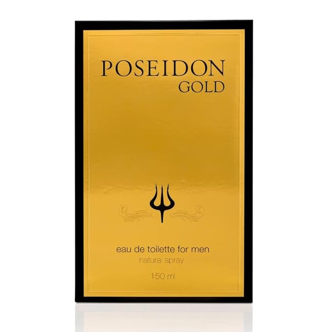 Instituto Español Poseidon Gold Eau de Toilette for Men, Sophisticated and Harmonious Scent for the Modern Man, 150 ml / 5.1 fl oz Spray Bottle, Made in Spain