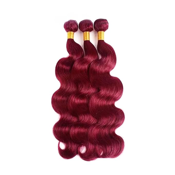 99J Burgundy Bundles Human Hair Red Body Wave 3 Bundles 28 30 32 Inch 150g 8A Brazilian Virgin Hair Extensions 99J Body Wave Bundle Red Color