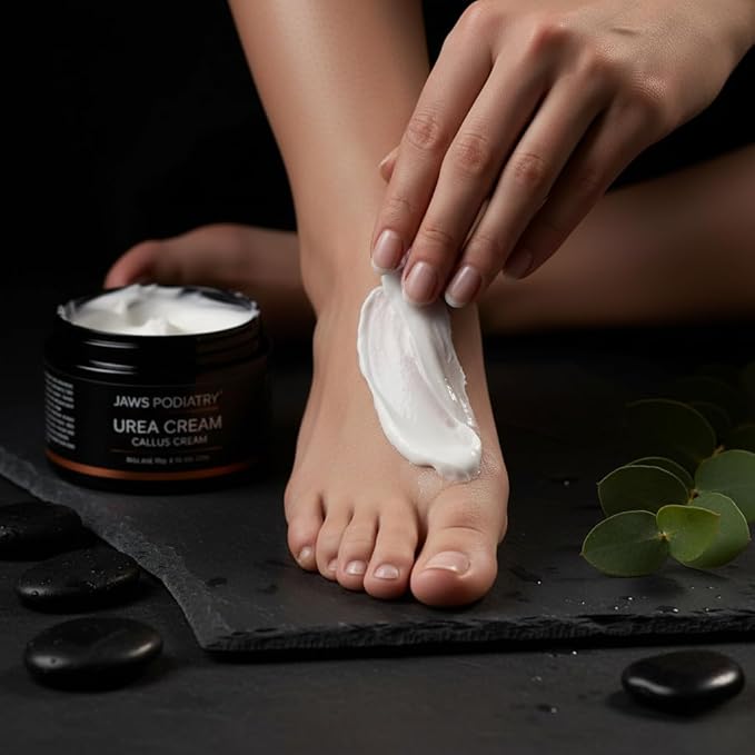 Jaws Podiatry Urea Cream Callus Cream - Foot Cream for Dry Cracked Heels Feet Knees Elbows Hands - 40% Urea Callus Remover For Feet - Soften Exfoliates Hydrates and Renews Skin