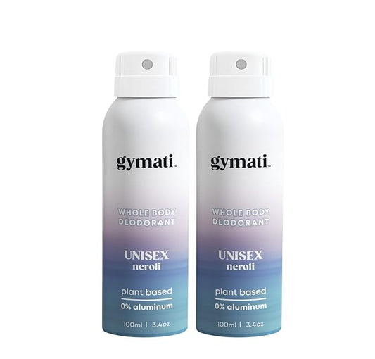 Gymati Fitness Body Deodorant Spray Aluminum Free - Unisex - Pack of 2