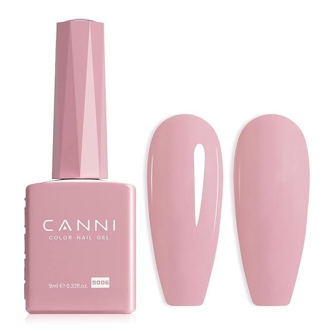 CANNI Baby Pink Gel Nail Polish, 1Pcs Light Pink Nude Gel Polish Soft Color High Gloss Soak Off U V Nail Manicure Salon DIY