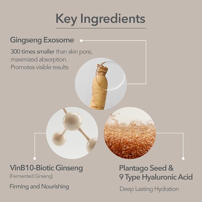 107 Double Layer Milky Serum 50ml / 1.69 fl. oz, Ginseng Exosomes, 7-Year Aged Vinegar, 9-Type Hyaluronic Acid for Radaint, Supple skin