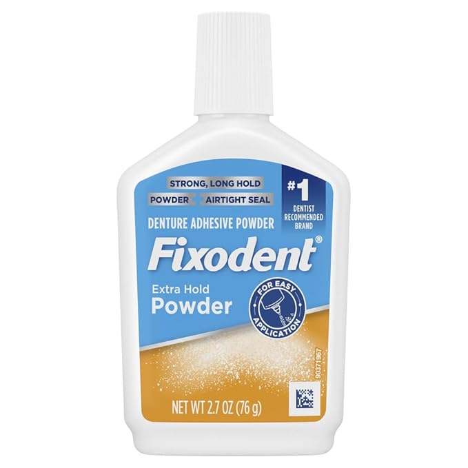 Fixodent Extra Hold Denture Adhesive Powder, 2.7 Ounce (Pack of 4)