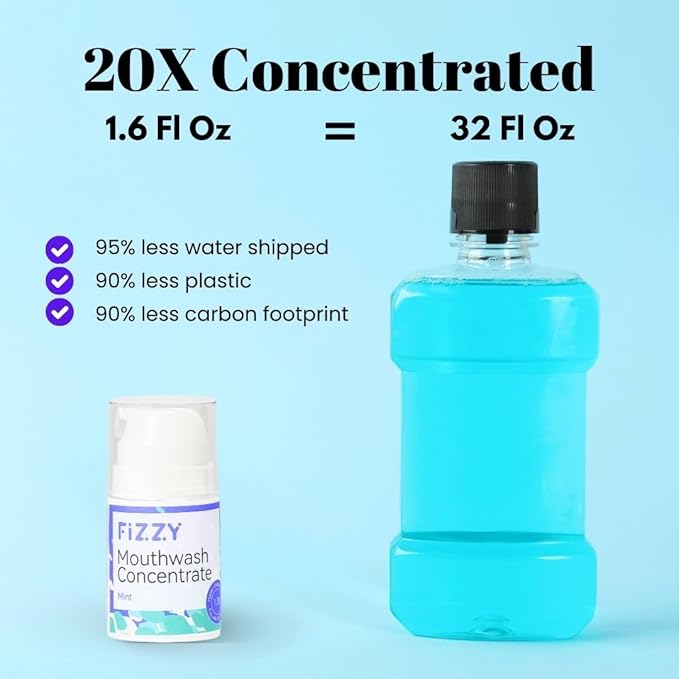 Fizzy Mouthwash Concentrate | Remineralizing Enamel Repair, Nano Hydroxyapatite | 20X Concentrated Travel Size | No Fluoride, Alcohol, Dye | Xylitol, Dry Mouth | Kids & Adults | Orange Creamsicle