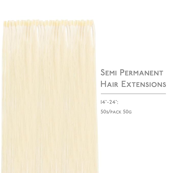 WENNALIFE U Tip Hair Extensions Real Human Hair, 50g 50s 18 Inch Platinum Blonde Remy Hair K Tip Invisible Straight Keratin Bond Hot Fusion Hair