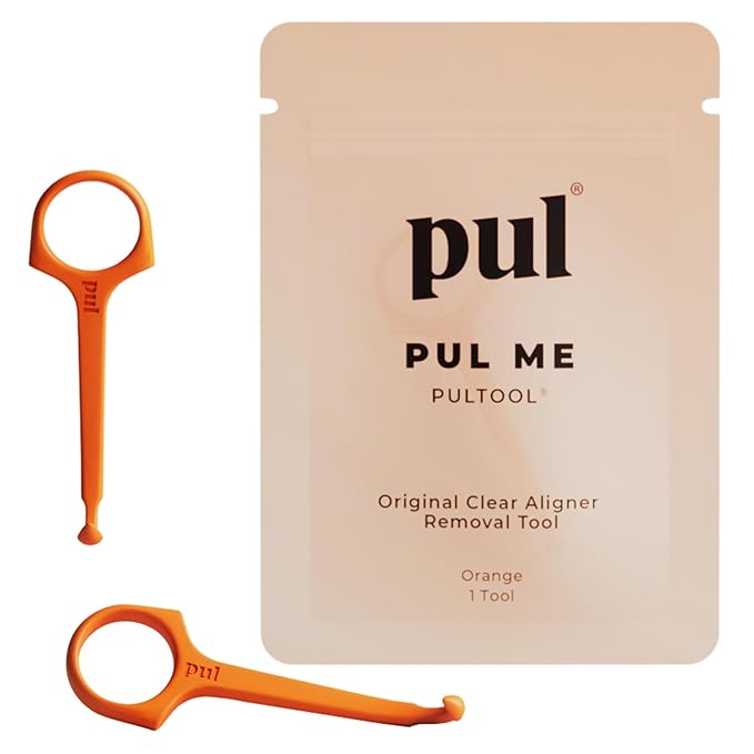 PUL Pack of 2 Reusable Clear Aligner Removal Tool — Compatible with Invisalign, Removable Braces, Retainers & Trays – Easy-to-Use Device Remover, Dental & Oral Hygiene Care Product – Orange