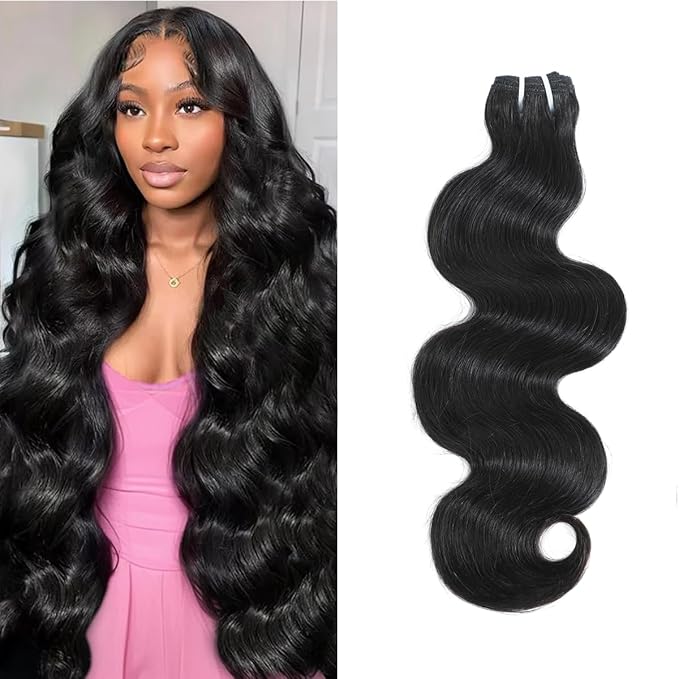 16A Raw Human Hair Bundles,22 Inch 1 Bundles Body Wave Bundles Human Hair,100% Unprocessed Brazilian Virgin Hair,Quick Weave,Hair Extensions Natural Black For Women,3X Longer Lifespan