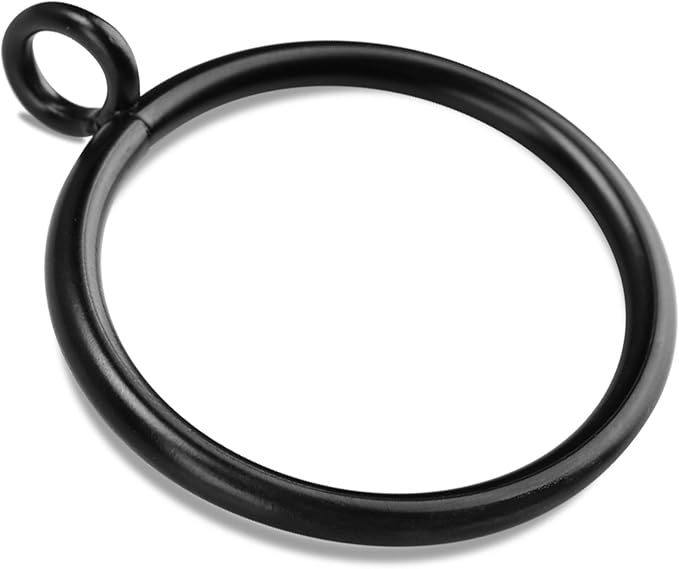 40 PCS Black Curtain Rings with Eyelet Apply for Up to 3/4 inch Curtain Rod (Black Drapery Rings)