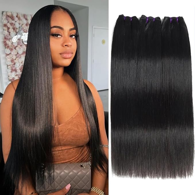 Human Hair Straight Bundles 22 22 22 Inch 16A Raw Vietnamese Virgin Human Hair Bundles Straight 3 Bundles Human Hair Full and Thick Natural Black Color Hair Extensions
