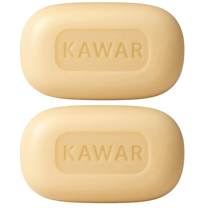 KAWAR Dead Sea Sulfur Soap with Olive Oil, Relief Skin Conditions Such as Acne, Psoriasis, Eczema & Blackheads, for Oily to Normal Skin, Vegan Soap Bar for Men & Women, 4.2 oz (Pack of 2)