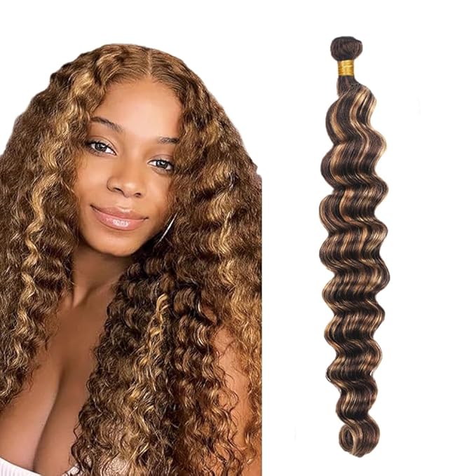 P427 Human Hair Bundles Color 27 Deep Wave Bundles 22 Inch Honey Blonde Single Bundle Brazilian Virgin Hair Extensions